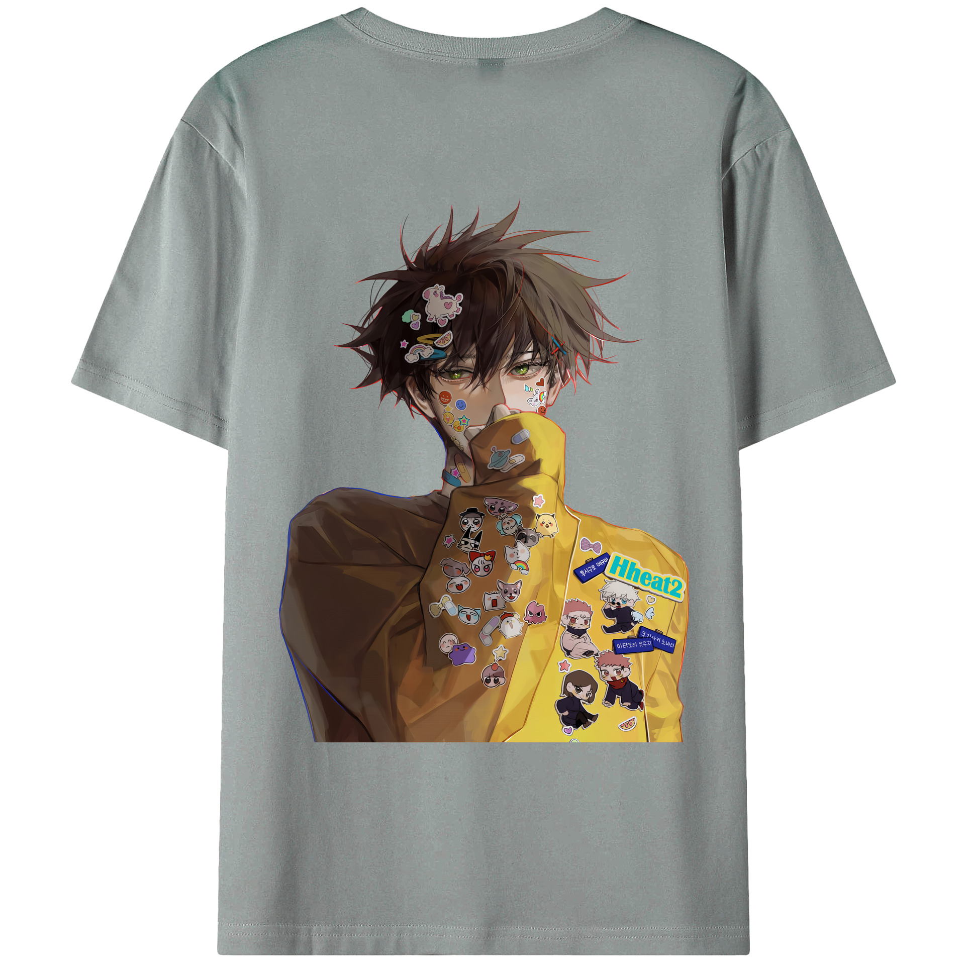（画像用） 呪術廻戦 Jujutsu Kaisen 綿100％ メンズ半袖Tシャツ（バックプリント） 通気性